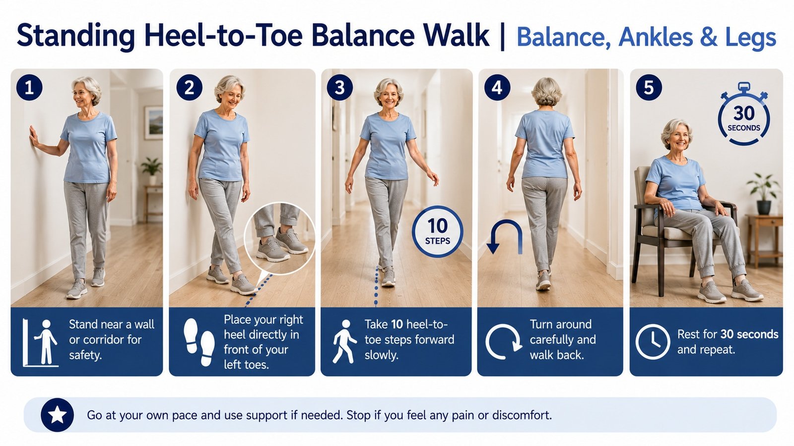 heel to toe balance exercise